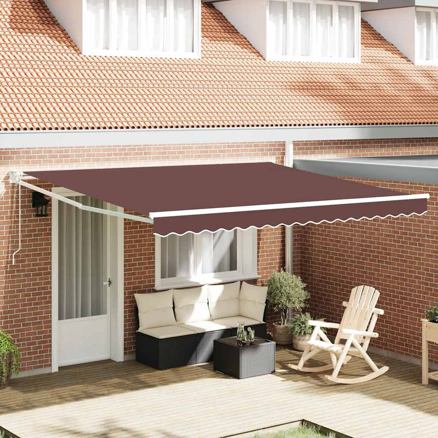 Luifel automatisch uittrekbaar 400x300 cm bruin