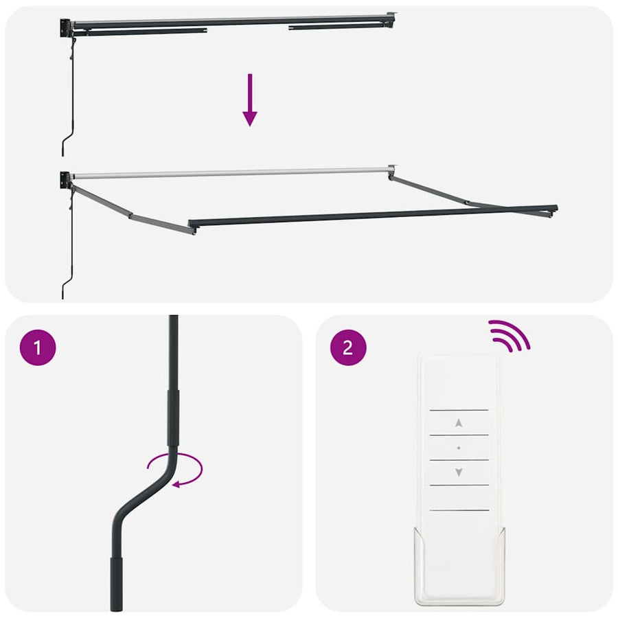 Luifel Automatisch Uittrekbaar 300X250 Cm Bruin Bruin (Lijst Antraciet) 3 x 2.5 m