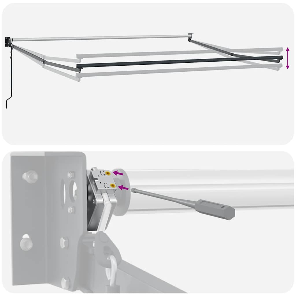 Luifel Automatisch Uittrekbaar 300X250 Cm Bruin Bruin (Lijst Antraciet) 3 x 2.5 m