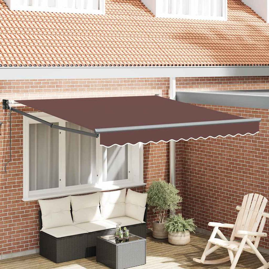 Luifel Automatisch Uittrekbaar 300X250 Cm Bruin Bruin (Lijst Antraciet) 3 x 2.5 m