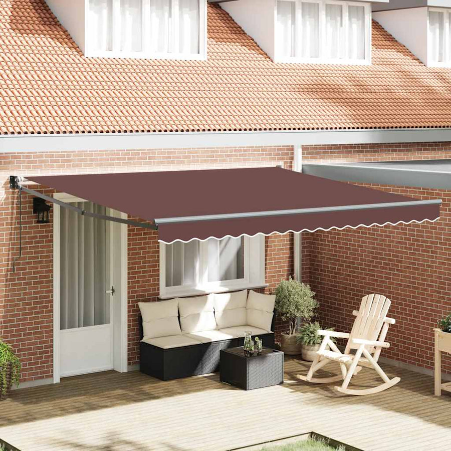 Luifel automatisch uittrekbaar 400x300 cm bruin