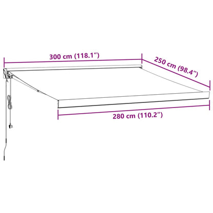 Luifel automatisch uittrekbaar 300x250 cm bruin
