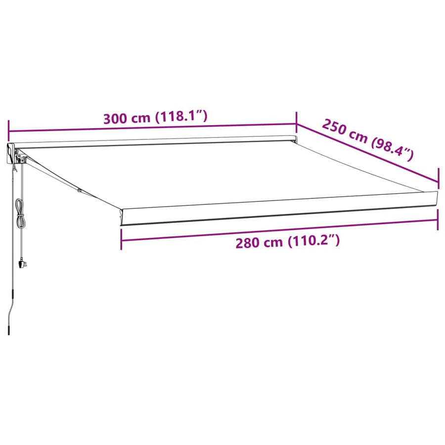 Luifel automatisch uittrekbaar 300x250 cm bruin
