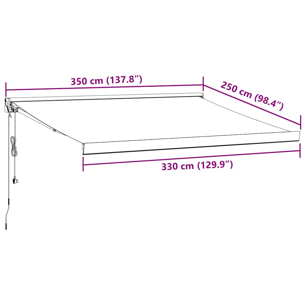Luifel automatisch uittrekbaar 350x250 cm bruin