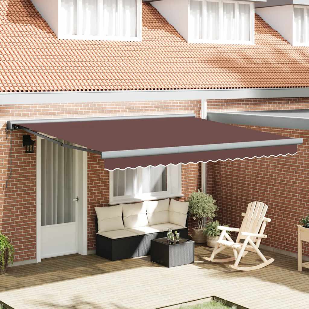 Luifel automatisch uittrekbaar 400x300 cm bruin