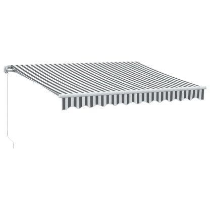 Luifel handmatig uittrekbaar en LED 300x250 cm antraciet en wit