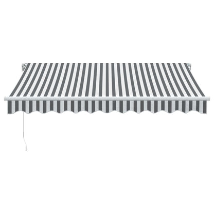 Luifel handmatig uittrekbaar en LED 300x250 cm antraciet en wit