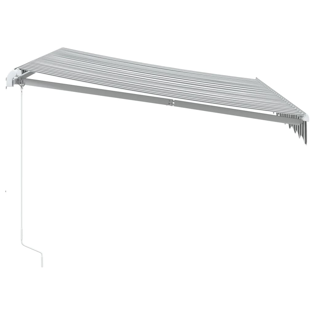 Luifel handmatig uittrekbaar en LED 300x250 cm antraciet en wit