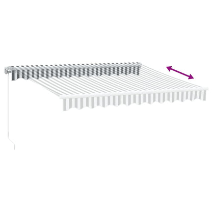 Luifel handmatig uittrekbaar en LED 300x250 cm antraciet en wit