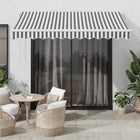 Manual Retractable Awning with LED 300x250 cm Anthracite and White