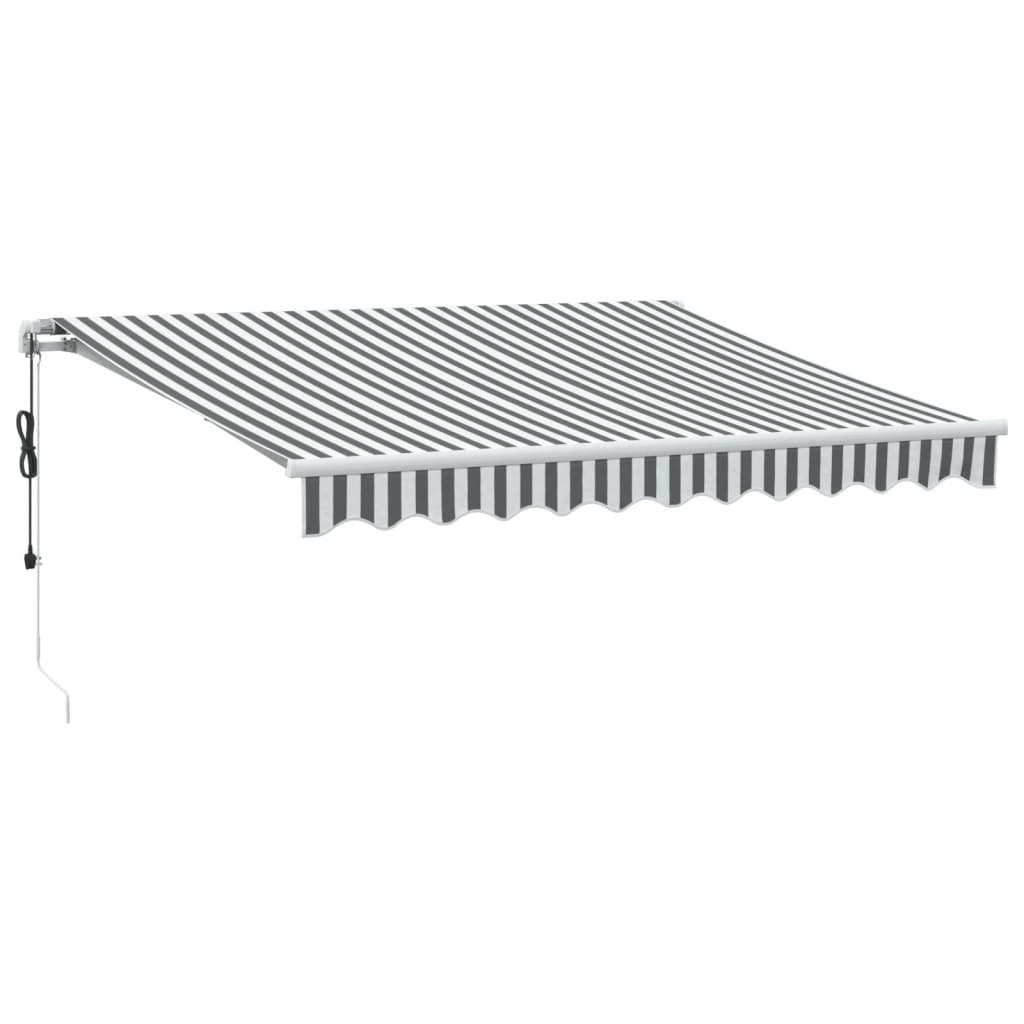 Luifel automatisch uittrekbaar 300x250 cm antracietkleur en wit