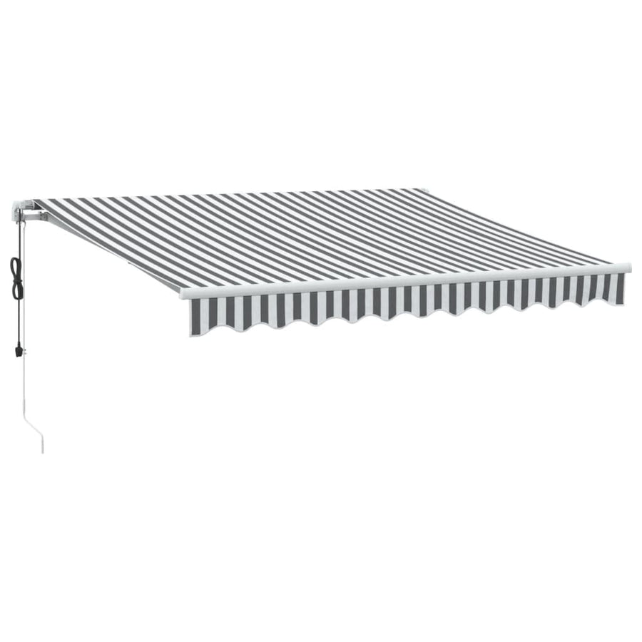 Luifel automatisch uittrekbaar 300x250 cm antracietkleur en wit