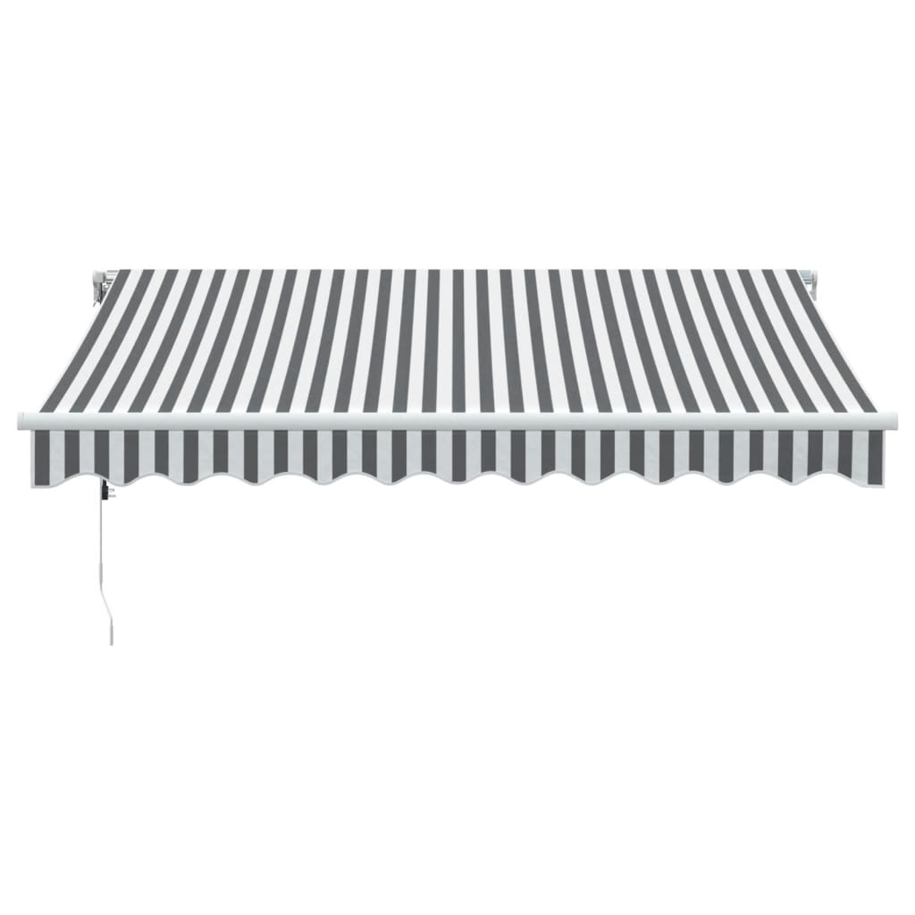 Luifel automatisch uittrekbaar 300x250 cm antracietkleur en wit