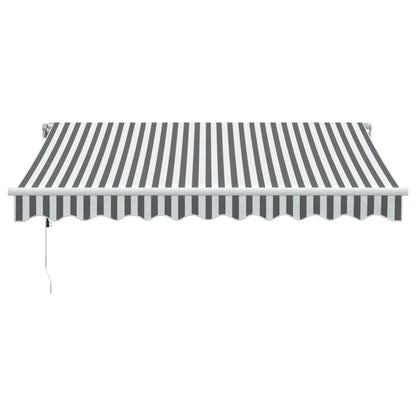 Luifel automatisch uittrekbaar 300x250 cm antracietkleur en wit