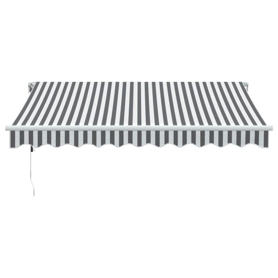 Luifel automatisch uittrekbaar 300x250 cm antracietkleur en wit