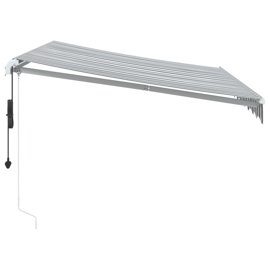 Luifel automatisch uittrekbaar 300x250 cm antracietkleur en wit