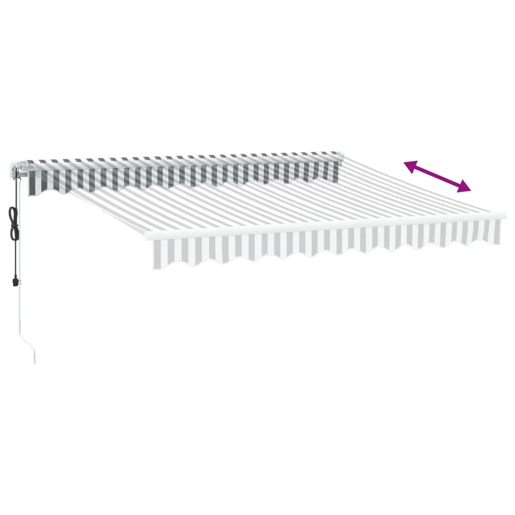 Luifel automatisch uittrekbaar 300x250 cm antracietkleur en wit