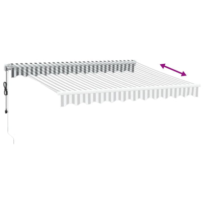 Luifel automatisch uittrekbaar 300x250 cm antracietkleur en wit