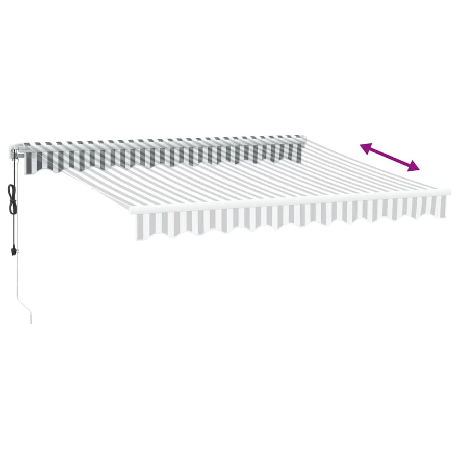 Luifel automatisch uittrekbaar 300x250 cm antracietkleur en wit