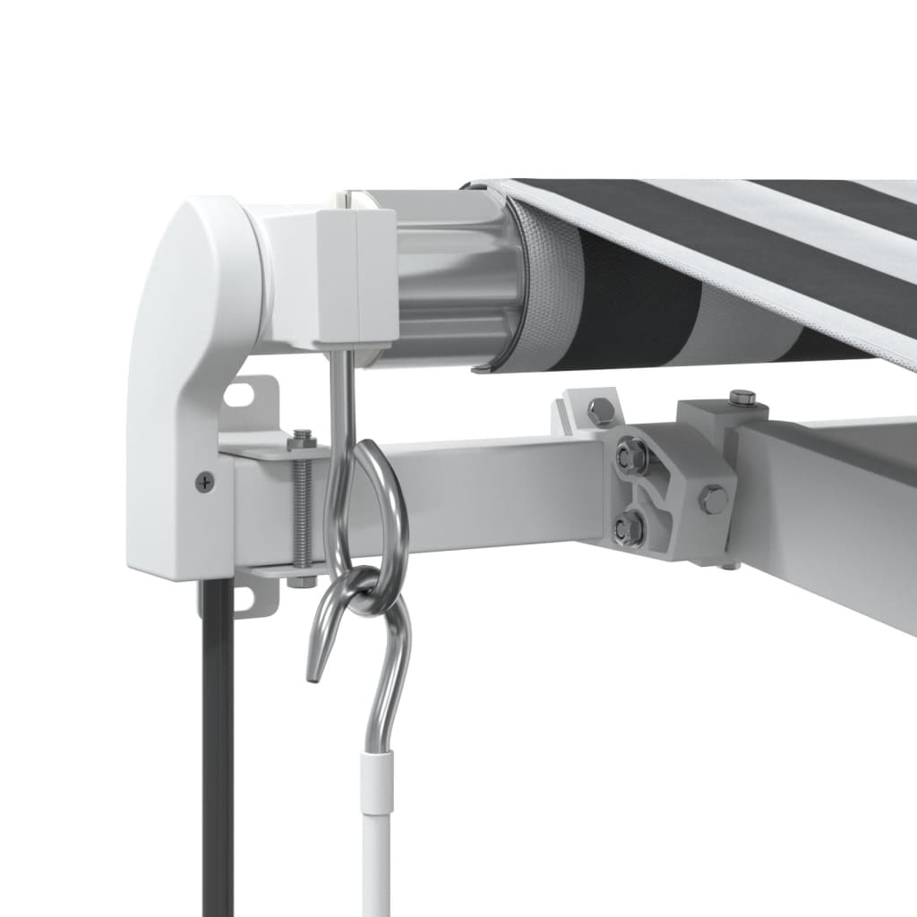 Luifel automatisch uittrekbaar 300x250 cm antracietkleur en wit