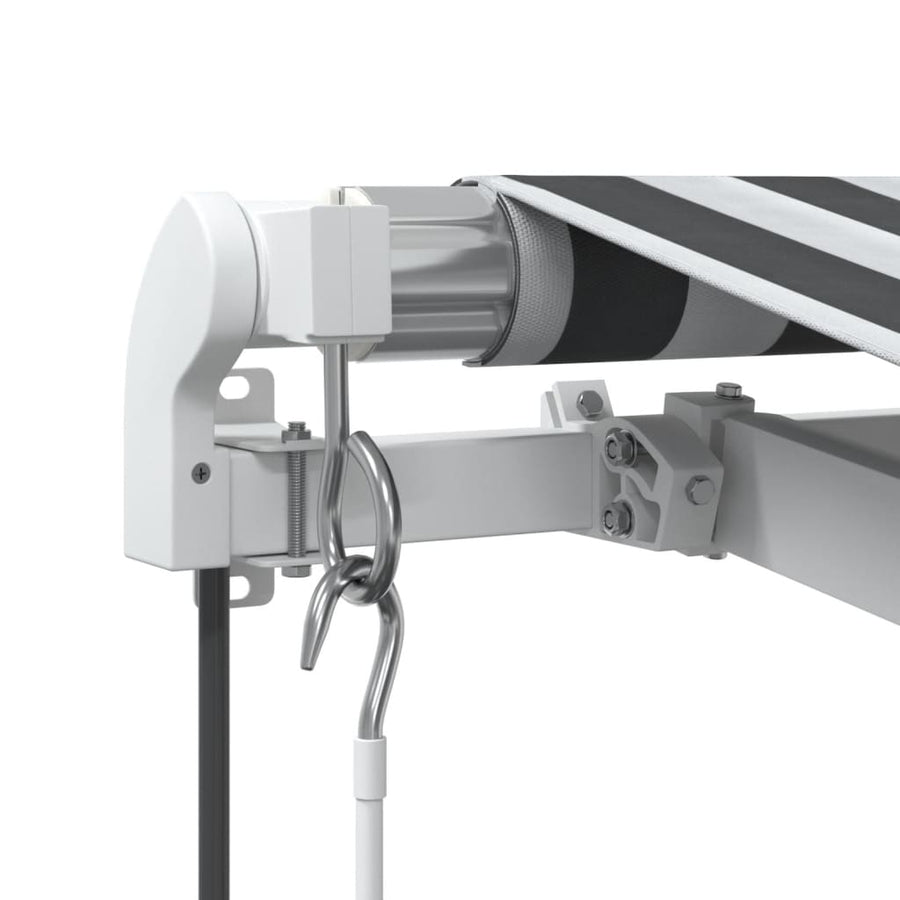 Luifel automatisch uittrekbaar 300x250 cm antracietkleur en wit