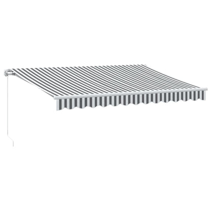 Luifel handmatig uittrekbaar en LED 350x250 cm antraciet en wit