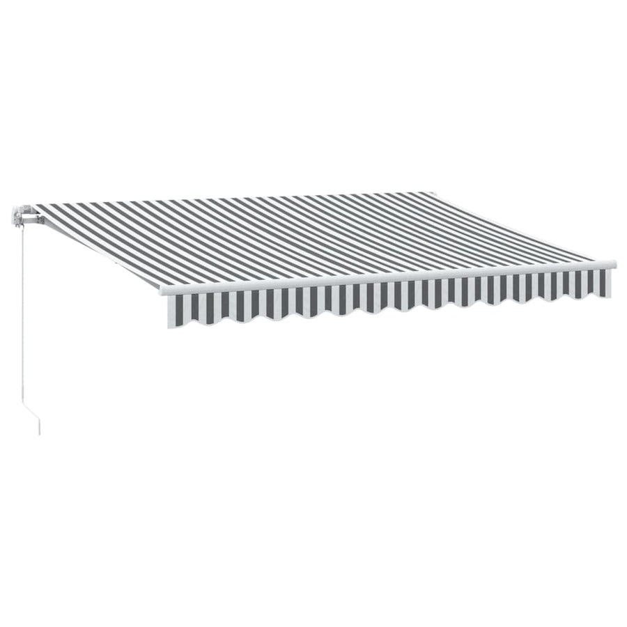 Luifel handmatig uittrekbaar en LED 350x250 cm antraciet en wit