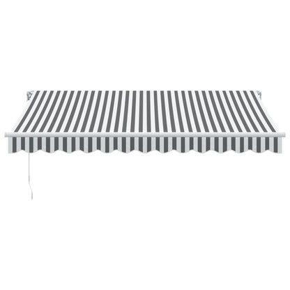 Luifel handmatig uittrekbaar en LED 350x250 cm antraciet en wit