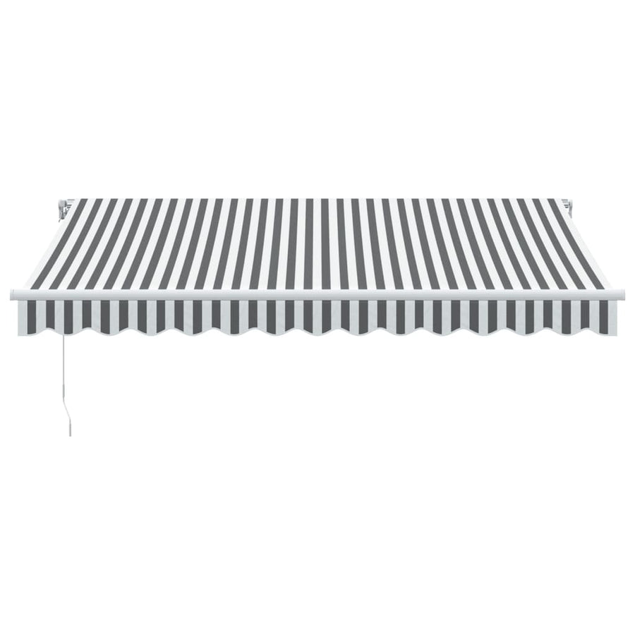 Luifel handmatig uittrekbaar en LED 350x250 cm antraciet en wit