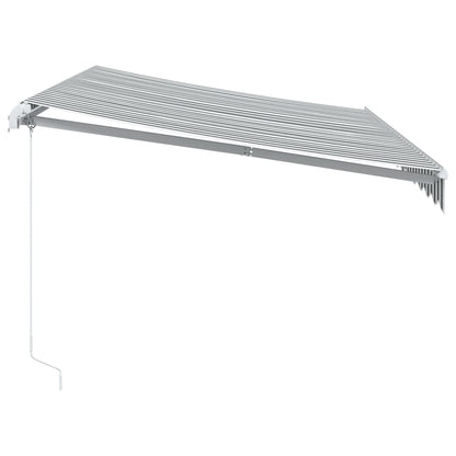 Luifel handmatig uittrekbaar en LED 350x250 cm antraciet en wit