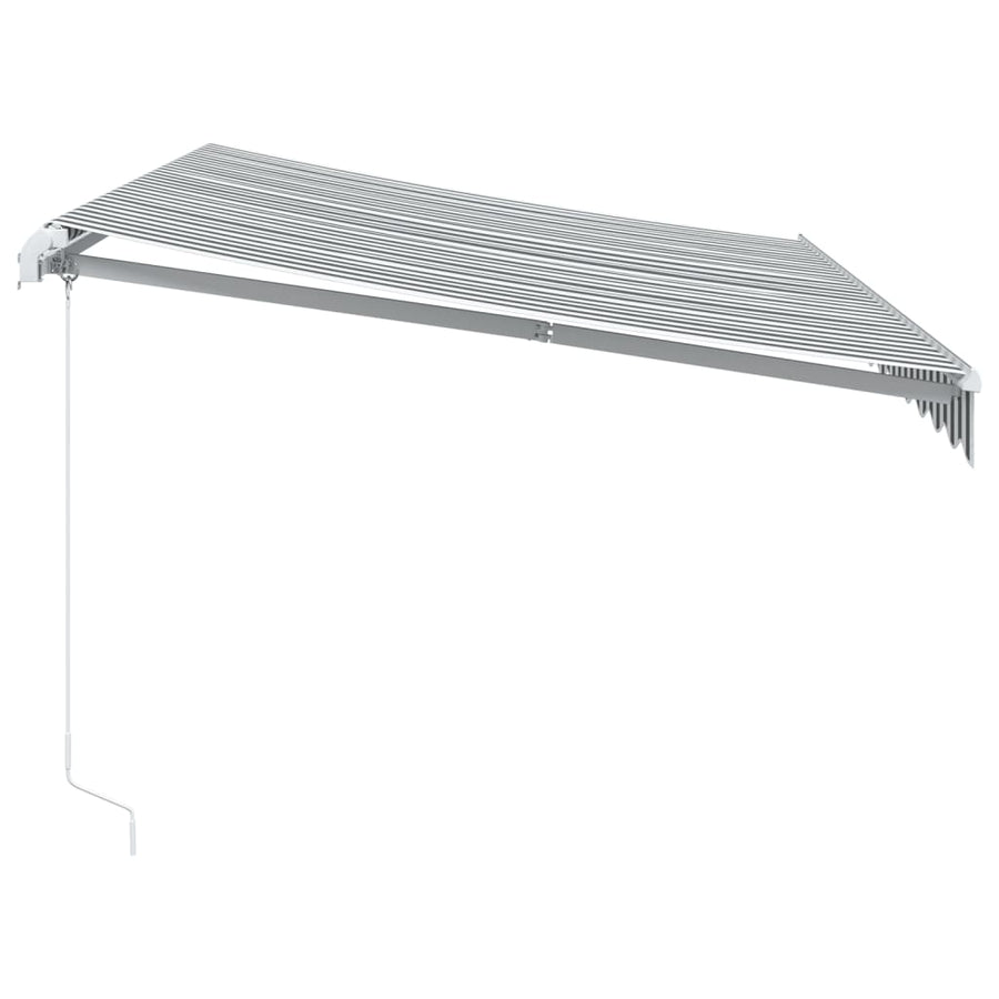 Luifel handmatig uittrekbaar en LED 350x250 cm antraciet en wit