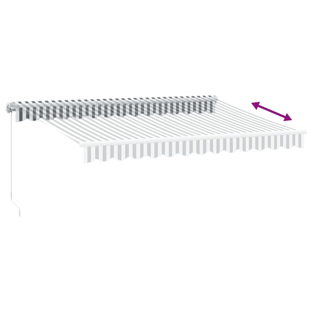 Luifel handmatig uittrekbaar en LED 350x250 cm antraciet en wit