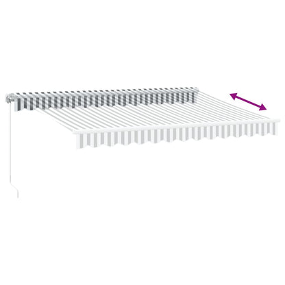 Luifel handmatig uittrekbaar en LED 350x250 cm antraciet en wit