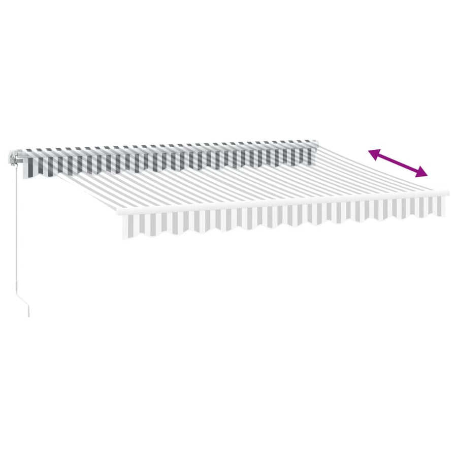 Luifel handmatig uittrekbaar en LED 350x250 cm antraciet en wit
