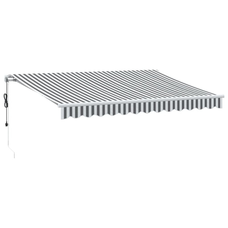 Luifel automatisch uittrekbaar LED 350x250 cm antraciet en wit