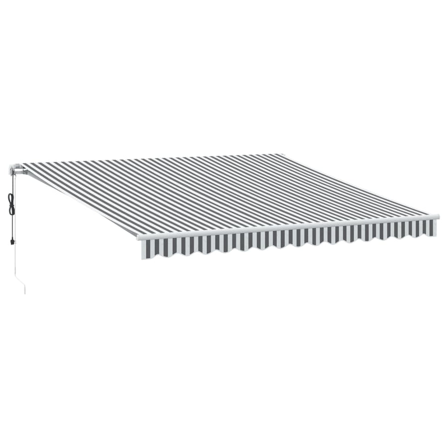 Luifel automatisch uittrekbaar LED 400x300 cm antraciet en wit