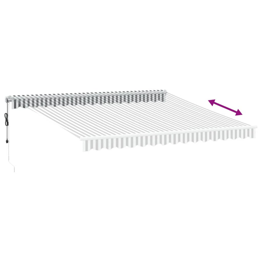 Luifel automatisch uittrekbaar LED 400x300 cm antraciet en wit