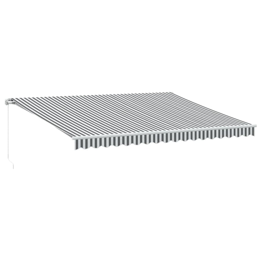 Luifel handmatig uittrekbaar en LED 450x300 cm antraciet en wit