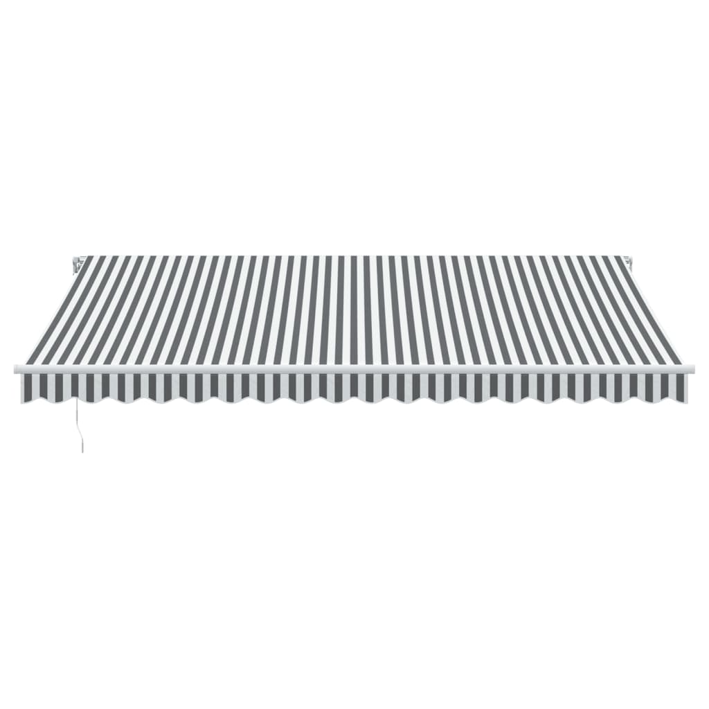 Luifel handmatig uittrekbaar en LED 450x300 cm antraciet en wit