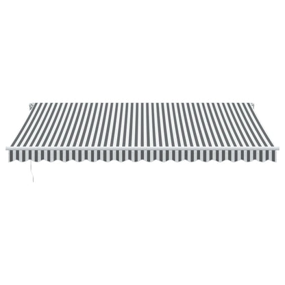 Luifel handmatig uittrekbaar en LED 450x300 cm antraciet en wit