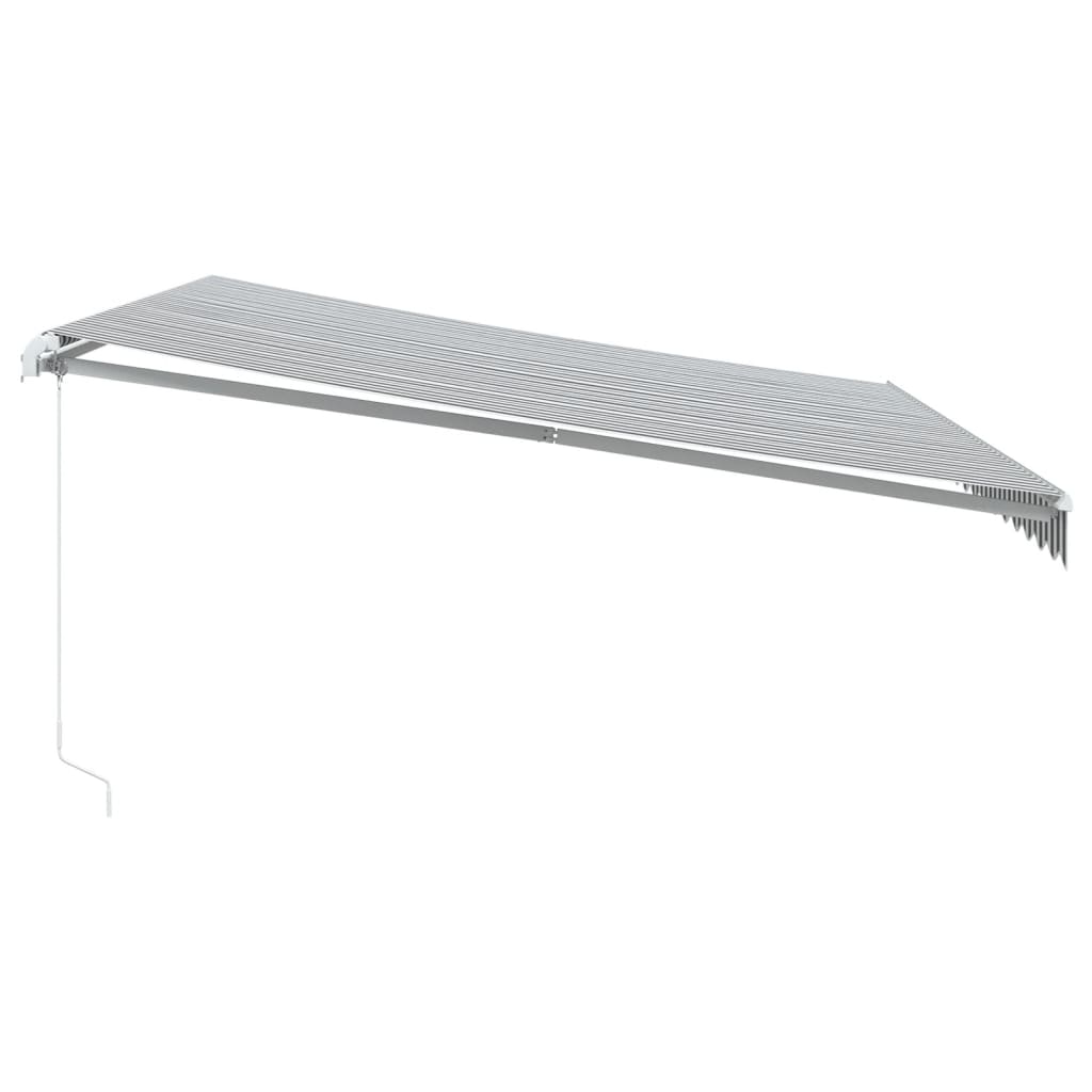Luifel handmatig uittrekbaar en LED 450x300 cm antraciet en wit
