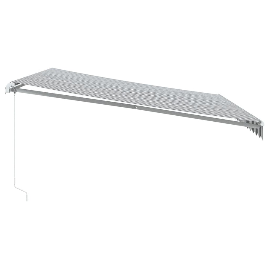 Luifel handmatig uittrekbaar en LED 450x300 cm antraciet en wit