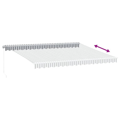 Luifel handmatig uittrekbaar en LED 450x300 cm antraciet en wit