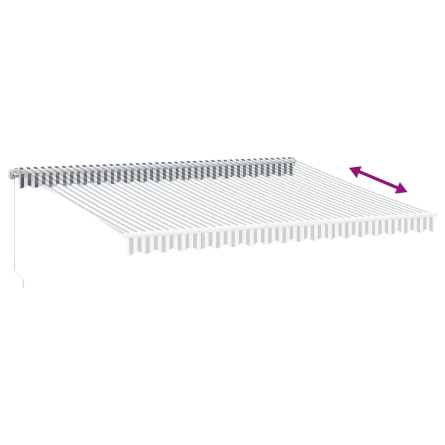 Luifel handmatig uittrekbaar en LED 450x300 cm antraciet en wit