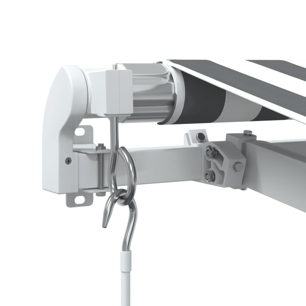 Luifel handmatig uittrekbaar en LED 450x300 cm antraciet en wit