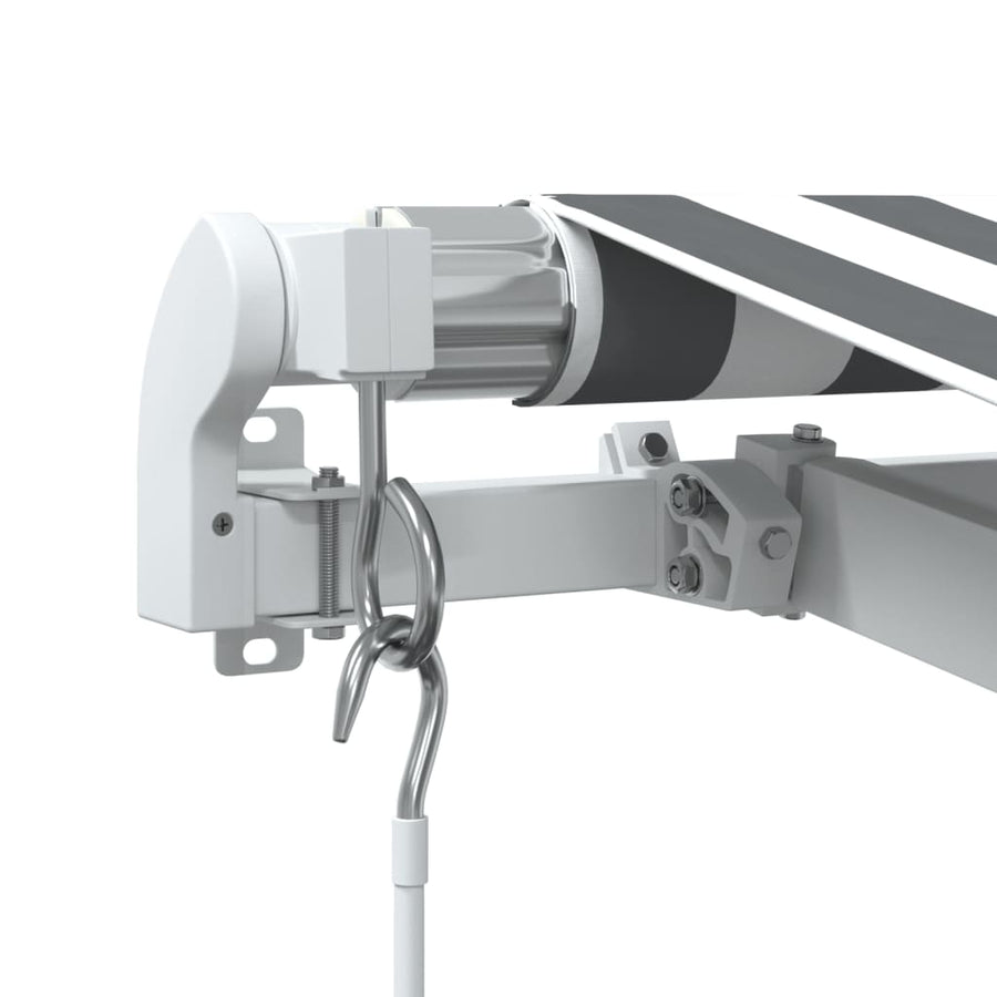 Luifel handmatig uittrekbaar en LED 450x300 cm antraciet en wit