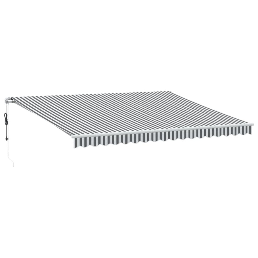 Luifel automatisch uittrekbaar LED 450x300 cm antraciet en wit