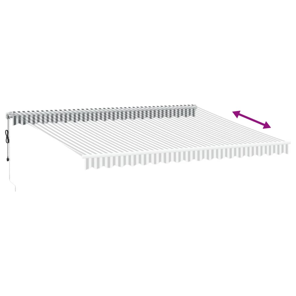 Luifel automatisch uittrekbaar LED 450x300 cm antraciet en wit