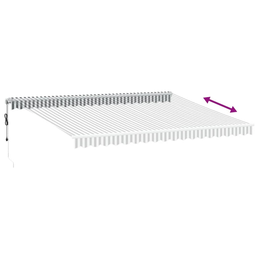 Luifel automatisch uittrekbaar LED 450x300 cm antraciet en wit