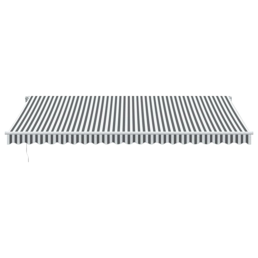 Luifel handmatig uittrekbaar en LED 500x300 cm antraciet en wit